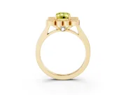 Emerald Cut Halo Engagement Ring Setting for a Fancy Yellow Lab-Grown Diamond | Yellow Gold - Design NV-24775