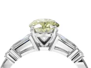 Oval Tapered Baguette Engagement Ring Setting for a Fancy Yellow Lab-Grown Diamond | Sterling Silver