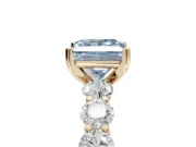Princess Cut Engagement Ring Setting for a Fancy Blue Lab-Grown Diamond | Yellow Gold - Design NV-24455