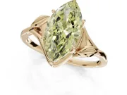 Marquise Bypass Solitaire Engagement Ring Setting for a Fancy Yellow Lab-Grown Diamond | Yellow Gold