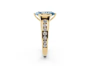 Marquise Half Bezel Engagement Ring Setting for a Fancy Blue Lab-Grown Diamond | Yellow Gold