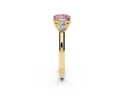 Princess Cut 5 Stone Engagement Ring Setting for a Fancy Pink Lab-Grown Diamond | Yellow Gold