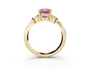 Radiant Cut Bar-Set Engagement Ring Setting for a Fancy Pink Lab-Grown Diamond | Yellow Gold