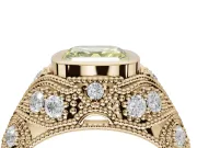 Asscher Cut Vintage Bezel Engagement Ring Setting for a Fancy Yellow Lab-Grown Diamond | Yellow Gold
