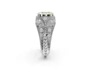 Asscher Cut Vintage Bezel Engagement Ring Setting for a Fancy Yellow Lab-Grown Diamond | Platinum