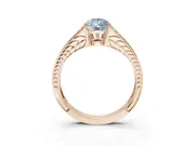 Pear-Shaped Split Shank Pavé Engagement Ring Setting for a Fancy Blue Lab-Grown Diamond | Rose Gold