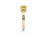 Fancy Yellow Round Cut Diamond Solitaire Ring Set in Yellow gold with Prong Head and Smooth Polished Band