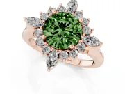 Round Engagement Ring Setting for a Fancy Green Lab-Grown Diamond | Rose Gold - Design NV-24790