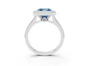 Asscher Cut Halo Engagement Ring Setting for a Fancy Blue Lab-Grown Diamond | Sterling Silver - Design NV-24721