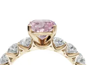 Cushion Cut Engagement Ring Setting for a Fancy Pink Lab-Grown Diamond | Yellow Gold - Design NV-24455