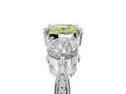 Cushion Cut Engagement Ring Setting for a Fancy Yellow Lab-Grown Diamond | Sterling Silver - Design NV-24901