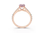 Oval Graduated Split Shank Engagement Ring Setting for a Fancy Pink Lab-Grown Diamond | Rose Gold