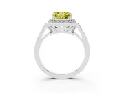 Princess Cut Halo Engagement Ring Setting for a Fancy Yellow Lab-Grown Diamond | Polished Halo Rim | Platinum