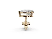 Emerald Cut Lab-Grown Diamond Solitaire Basket Stud Earrings | Open Gallery | Yellow Gold