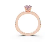 Oval Vintage Pavé Engagement Ring Setting for a Fancy Pink Lab-Grown Diamond | Rose Gold