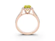 Radiant Cut Pavé Engagement Ring Setting for a Fancy Yellow Lab-Grown Diamond | Wide Three-Row Band | Rose Gold
