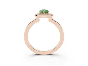 Fancy Green Pear Cut Diamond Halo Ring Set in Rose gold with Bezel Frame and Pavé Band