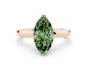 Marquise Tab Prong Solitaire Engagement Ring Setting for a Fancy Green Lab-Grown Diamond | Rose Gold