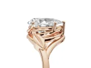 Pear-Shaped Leaf Bypass Solitaire Engagement Ring Setting | Polished Band | Rose Gold