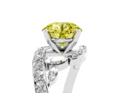 Round Bypass Engagement Ring Setting for a Fancy Yellow Lab-Grown Diamond | Sterling Silver
