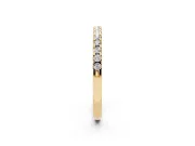 Round Diamond Pavé Half Eternity Band Set in Yellow gold with Shared Prong Setting