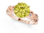 Round Vintage Engagement Ring Setting for a Fancy Yellow Lab-Grown Diamond | Rose Gold