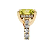 Princess Cut Hidden Halo Pave Engagement Ring Setting for a Fancy Yellow Lab-Grown Diamond | Claw Prongs | Yellow Gold