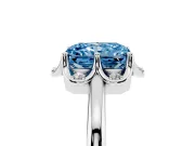 Radiant Cut Petal Halo Engagement Ring Setting for a Fancy Blue Lab-Grown Diamond | Sterling Silver