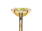 Round Halo Engagement Ring Setting for a Fancy Yellow Lab-Grown Diamond | Claw Corners | Yellow Gold