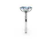 Marquise Side Stone Pave Engagement Ring Setting for a Fancy Blue Lab-Grown Diamond | Paired Round Accents | White Gold