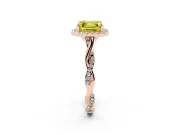 Asscher Cut Twist Halo Engagement Ring Setting for a Fancy Yellow Lab-Grown Diamond | Rose Gold
