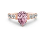 Pear-Shaped Engagement Ring Setting for a Fancy Pink Lab-Grown Diamond | Rose Gold - Design NV-24643