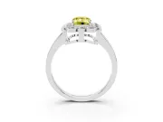 Emerald Cut Halo Engagement Ring Setting for a Fancy Yellow Lab-Grown Diamond | White Gold - Design NV-24719