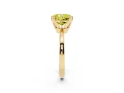 Fancy Yellow Radiant Cut Diamond Solitaire Engagement Ring Set in Yellow gold with Slim Tapered Solitaire Band