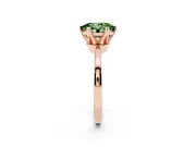Oval Tapered Solitaire Engagement Ring Setting for a Fancy Green Lab-Grown Diamond | Claw Prong Head | Rose Gold