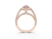 Marquise Sectioned Halo Engagement Ring Setting for a Fancy Pink Lab-Grown Diamond | Rose Gold