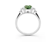 Oval Cluster Accent Engagement Ring Setting for a Fancy Green Lab-Grown Diamond | Platinum