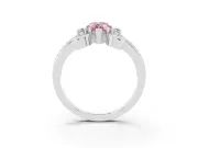 Pear-Shaped Scroll Engagement Ring Setting for a Fancy Pink Lab-Grown Diamond | Sterling Silver