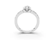 Marquise Half Bezel Engagement Ring Setting | Double Row Channel Band | White Gold