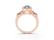 Marquise Floral Engagement Ring Setting for a Fancy Blue Lab-Grown Diamond | Petal Frame | Rose Gold