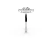 Round Cluster Halo Engagement Ring Setting | White Gold