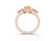 Marquise Cluster Side Stone Engagement Ring Setting for a Fancy Yellow Lab-Grown Diamond | Rose Gold