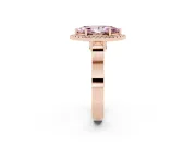 Marquise Halo Engagement Ring Setting for a Fancy Pink Lab-Grown Diamond | Pavé Panel Shoulders | Rose Gold