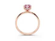 Cushion Cut Micro-Prong Hidden Halo Engagement Ring Setting for a Fancy Pink Lab-Grown Diamond | Plain Band | Rose Gold