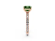 Asscher Cut Pavé Engagement Ring Setting for a Fancy Green Lab-Grown Diamond | Rose Gold