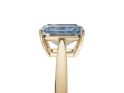 Emerald Cut Cathedral Engagement Ring Setting for a Fancy Blue Lab-Grown Diamond | Yellow Gold - Design NV-24626