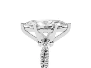 Marquise Twisted Solitaire Engagement Ring Setting | Beaded Twist Band | Sterling Silver