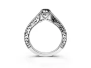Pear-Shaped Vintage Pavé Engagement Ring Setting for a Black Center | White Gold