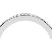 Round Lab-Grown Diamond Double Row Pavé Contour Wedding Band | Bead Set | Sterling Silver