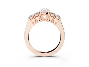 Pear-Shaped Close Set Five Stone Engagement Ring Setting | Rose Gold